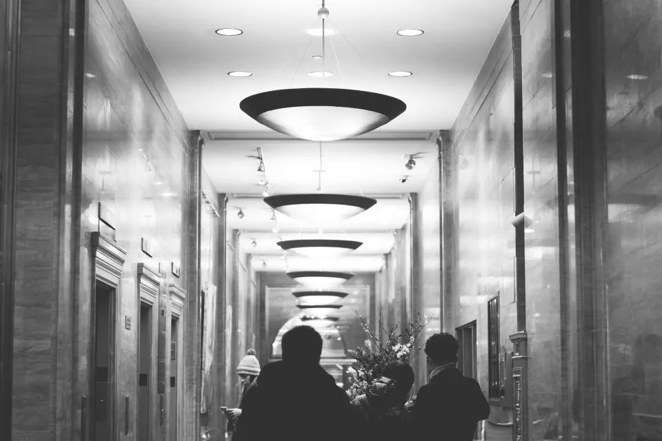 Hotel elevator corridor